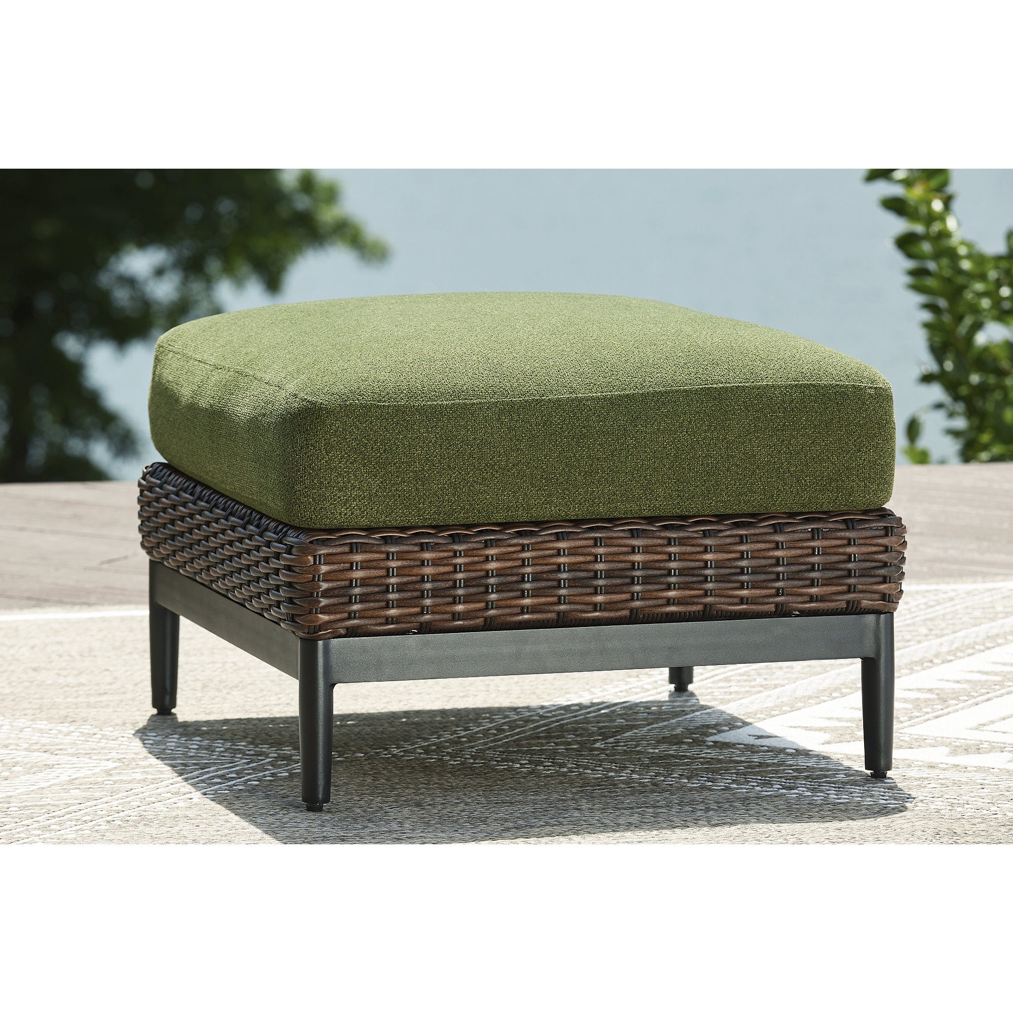 Green outdoor ottoman discount