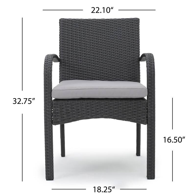 Theodore Outdoor 5-piece Wicker Dining Set with Cushion by Christopher Knight Home