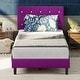 preview thumbnail 62 of 65, VECELO Upholstered Kids Bed Frame with Diamond Tufted Headoard,Twin Size Bed Set of 2