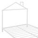 preview thumbnail 7 of 7, White Full Size Metal Platform Bed with House-Shaped Headboard