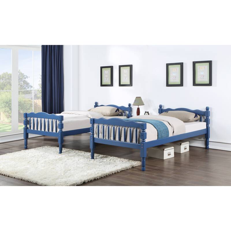 Twin over Twin Solid Wood Bunk Bed with Ladder & Fence