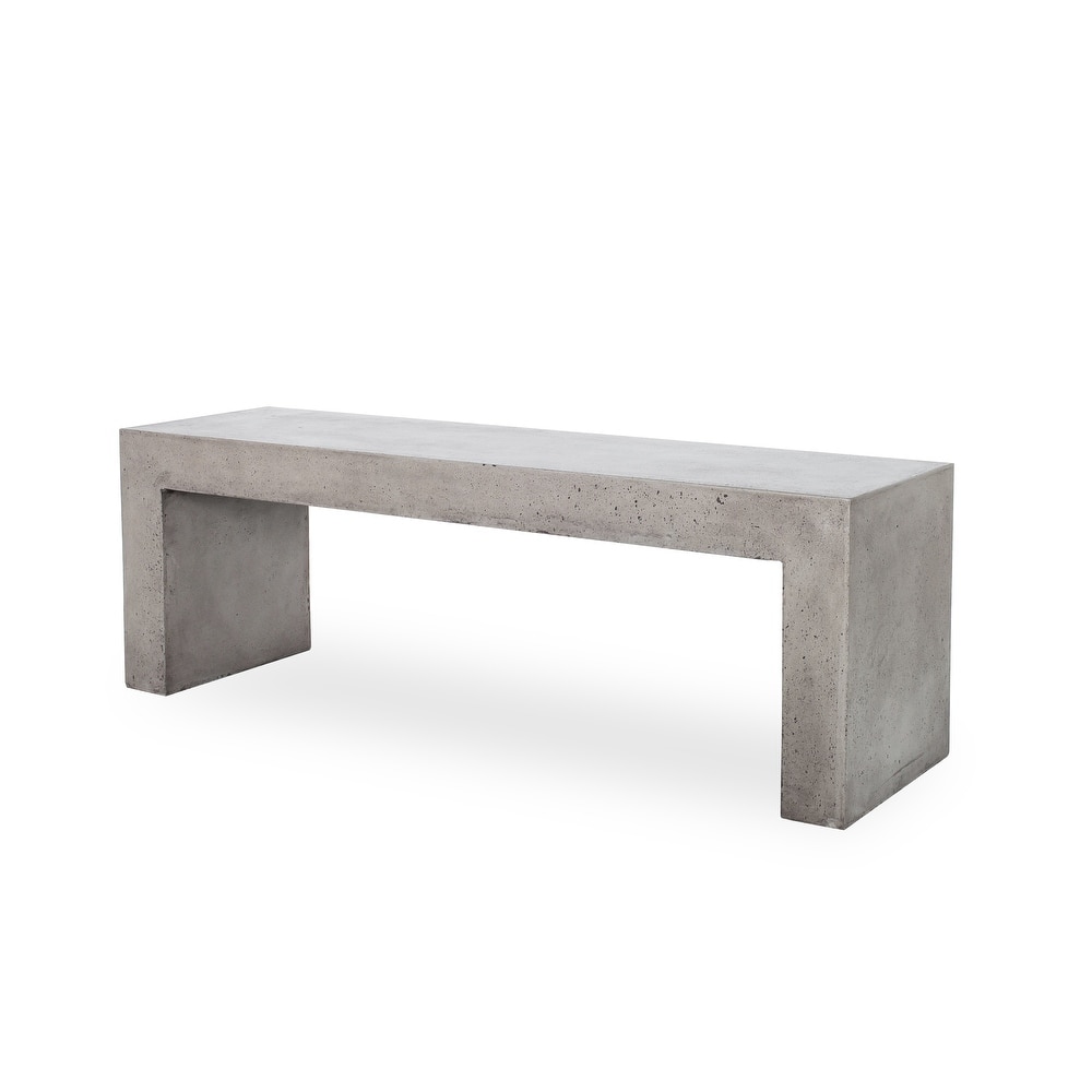 Aurelle Home Modern Outdoor Concrete Bench