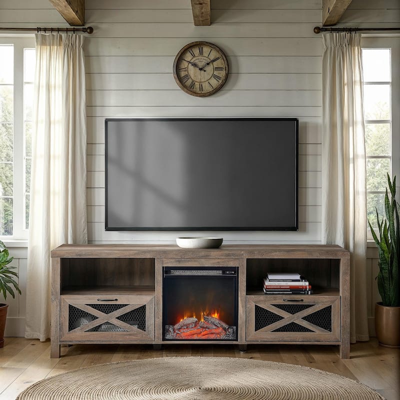 Middlebrook 70-inch Rustic Fireplace TV Stand
