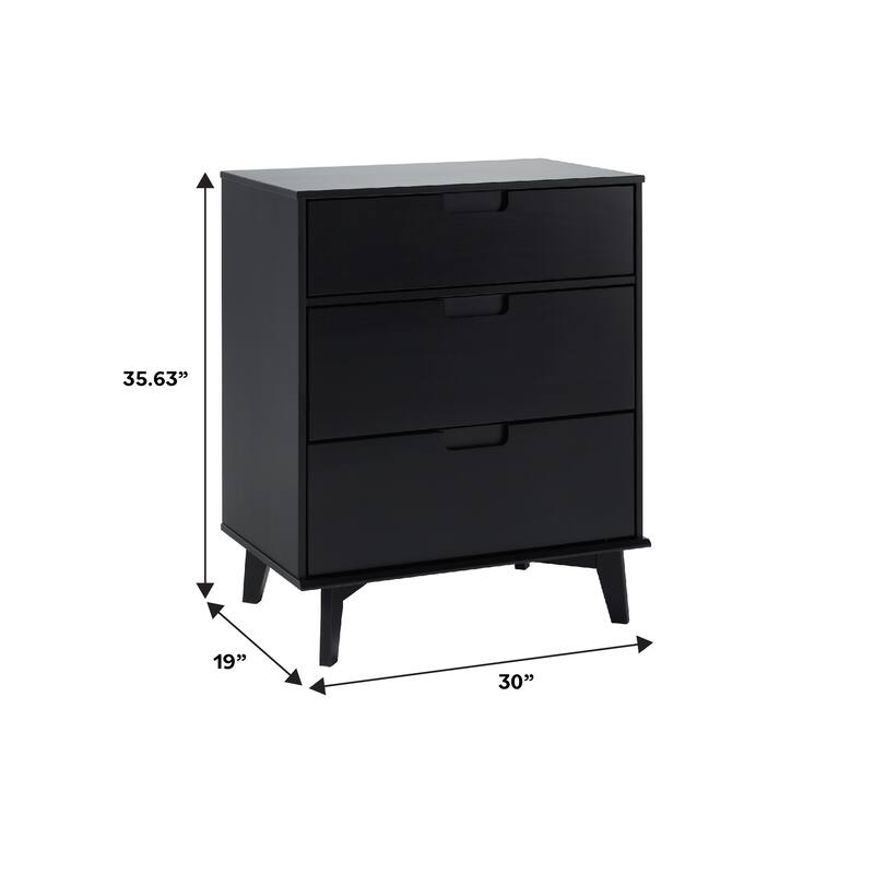 Middlebrook Mid-Century Solid Pine 3-Drawer Storage Chest