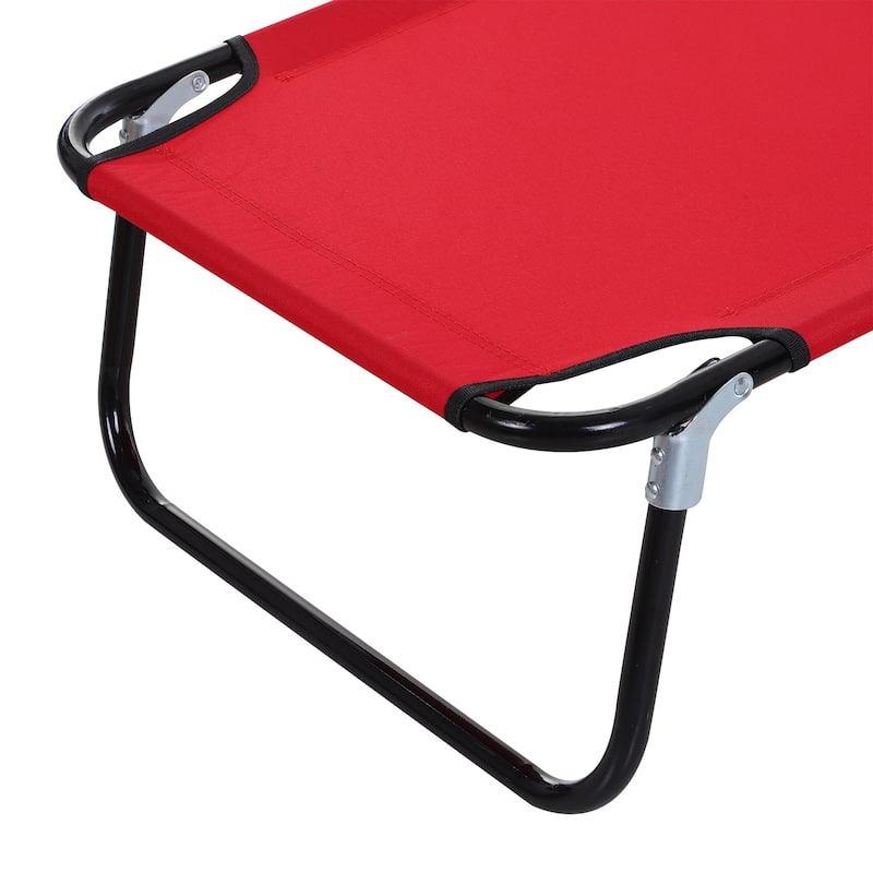 Outsunny Portable Outdoor Sun Lounger, Lightweight Folding Chaise Lounge Chair w/ 5-Position Adjustable Backrest for Beach
