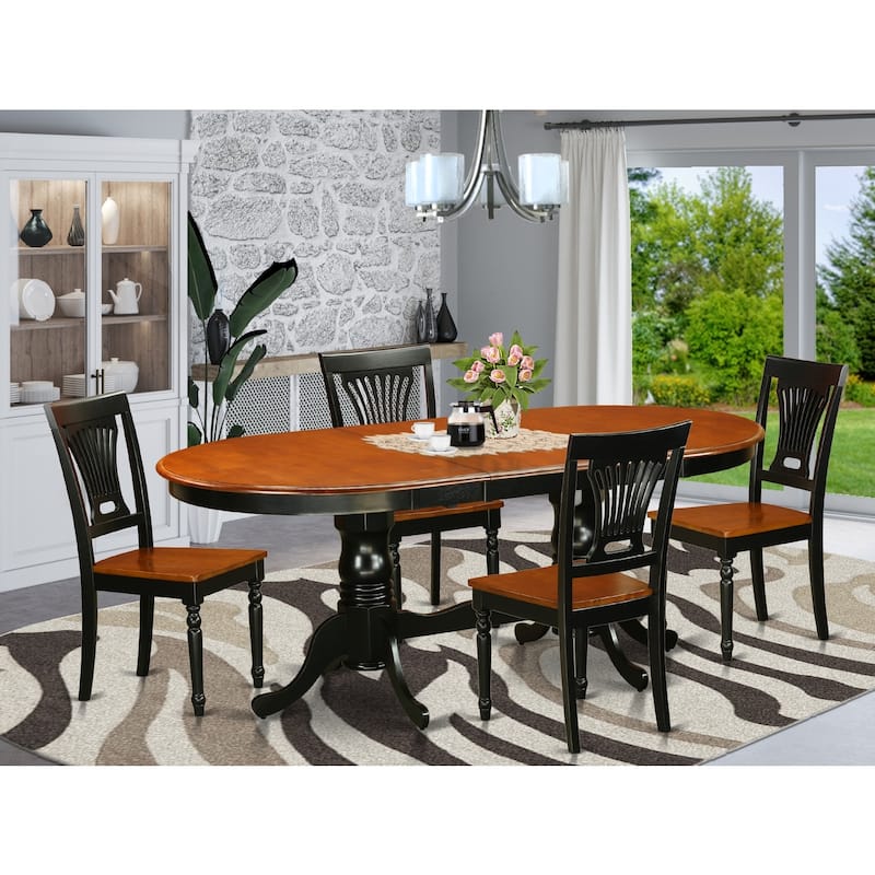 Dining Room Set with Chairs - 9 Piece Table Set - Kitchen Table & Chairs - Black Cherry Finish
