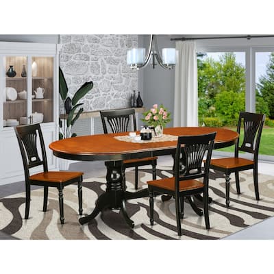 Dining Room Set with Chairs - 9 Piece Table Set - Kitchen Table & Chairs - Black Cherry Finish