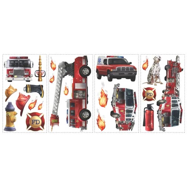 slide 2 of 5, RoomMates Red Fire Brigade Wall Decals