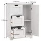 preview thumbnail 7 of 5, White Freestanding Storage Cabinet(One Door with Three Drawers)