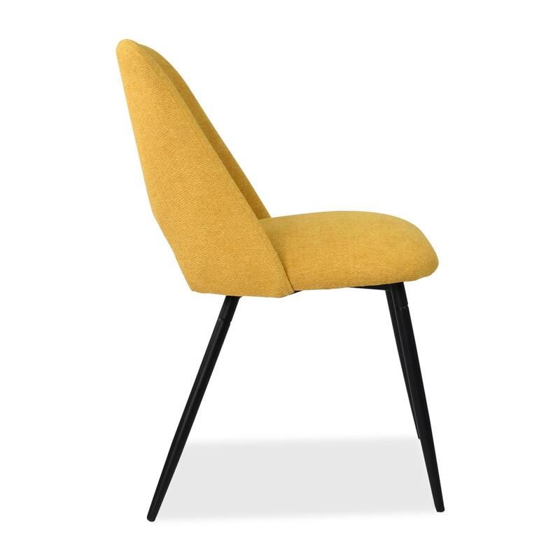 Upholstered Modern Dining Chair Cutout Back Kitchen Chairs(Set of 2)