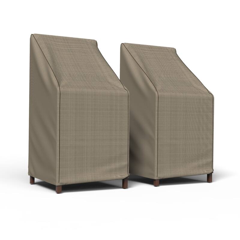 Budge Waterproof Outdoor Barstool Cover, English Garden, Tan Tweed