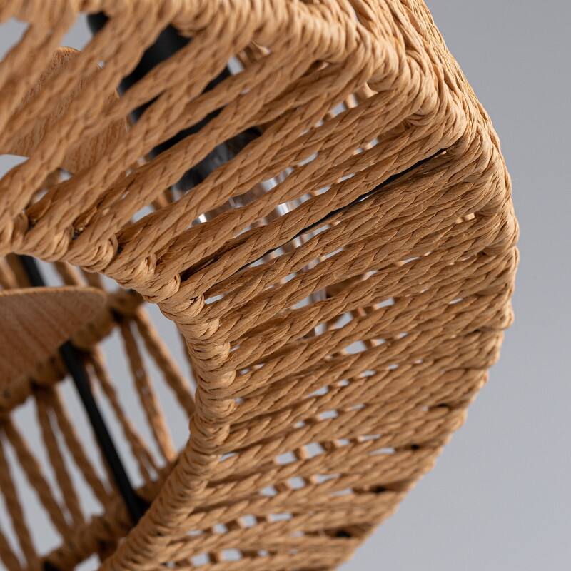 18 in. Boho Caged Ceiling Fan with Light Rattan Farmhouse Fandelier Low Profile Ceiling Fan for Bedroom Kitchen Living Room