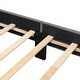 preview thumbnail 21 of 39, Canvas-upholstered Canopy Bed - Platform Wingback Bed Frame with USB, Type-C Ports Headboard, 4 Canopy Columns, 2 Sides Pocket