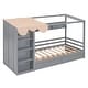 preview thumbnail 7 of 11, Twin Size House Bed with Two Drawers, Built-in Wardrobe, and Storage Shelves, Gray