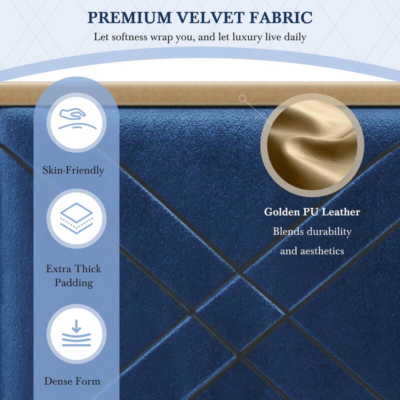 Christopher Knight Home - Voss Velvet Upholstered Bed with 2 Built-in LED Lights and 2 Storage Side Panels
