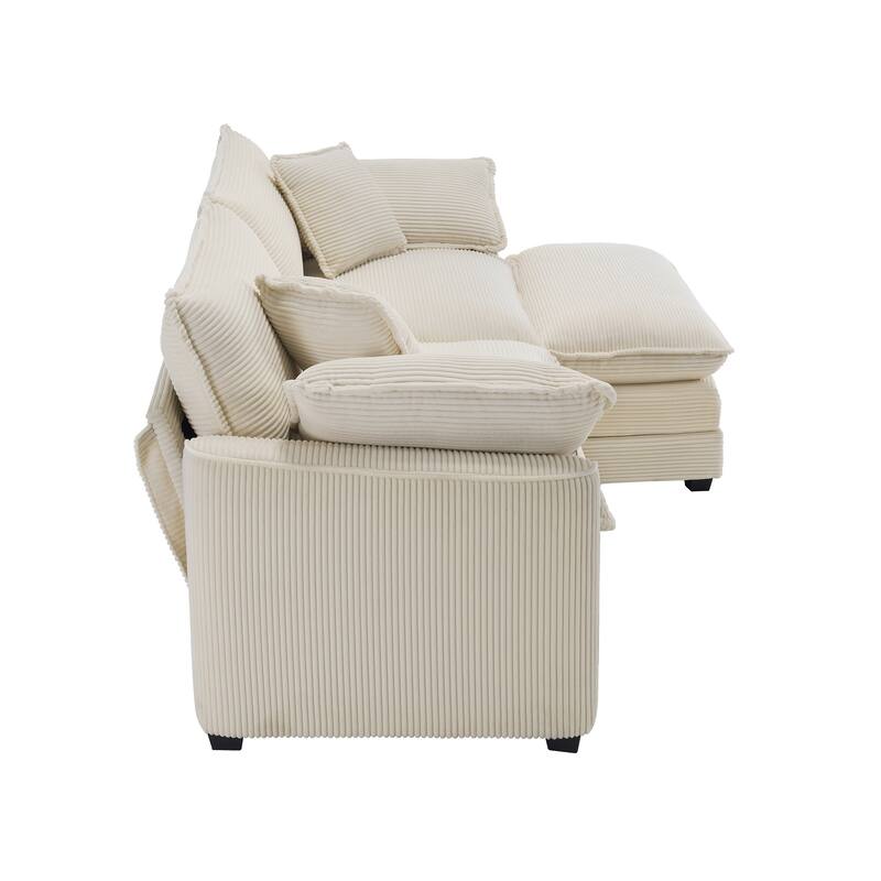 2-Seater Corduroy Sofa with Footrest, Comfortable and Stylish for Small Spaces