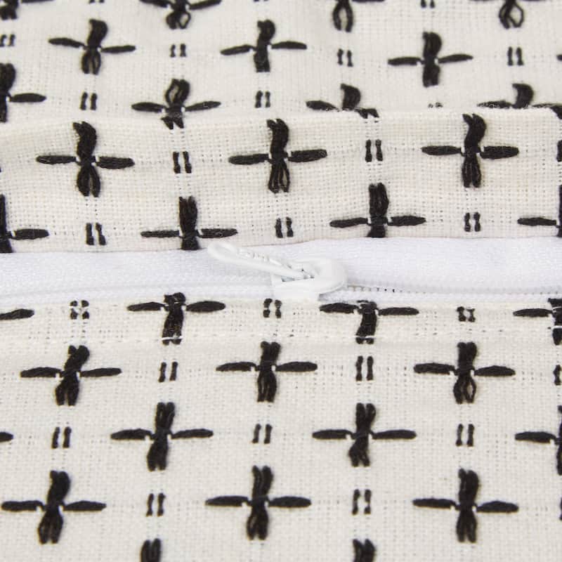 Navy Dobby Plus Recycled Cotton Pillow Cover 18x18 (Set of 2)