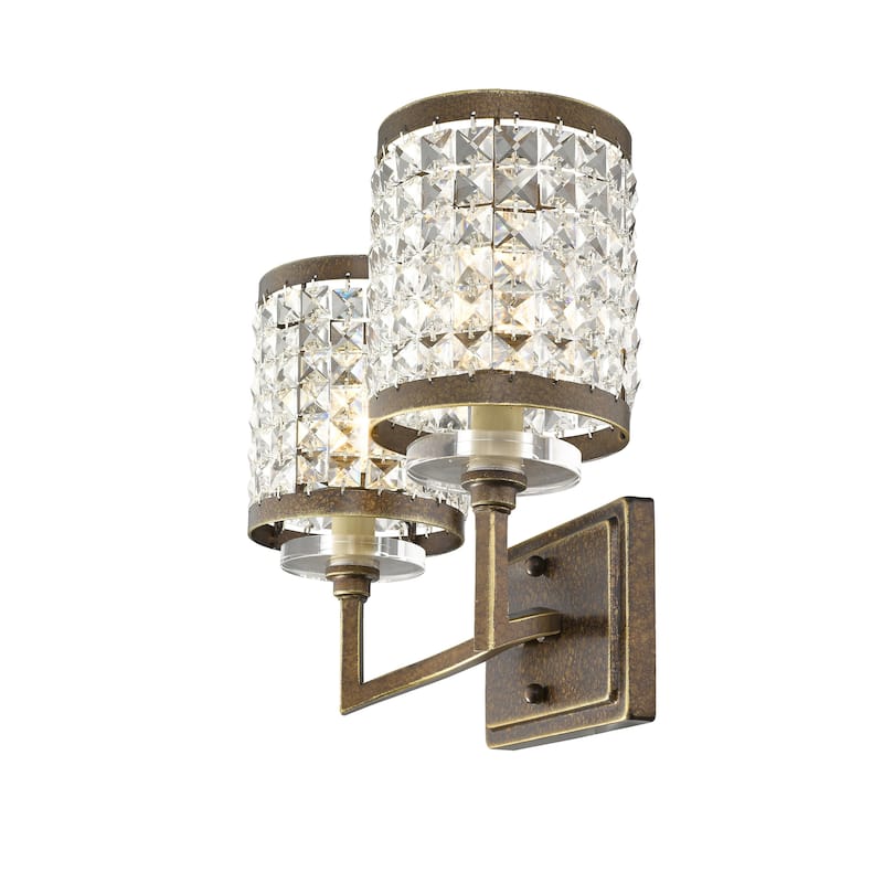 Livex Lighting 2-Light Painted Palacial Bronze Bath Vanity, 50562-64 - 14.25" W 11.25" H 6.5" EXT