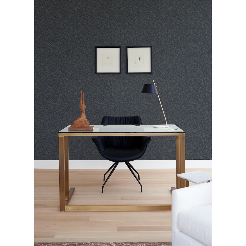 A-Street Prints Bulan Dark Blue Abstract Lines Wallpaper