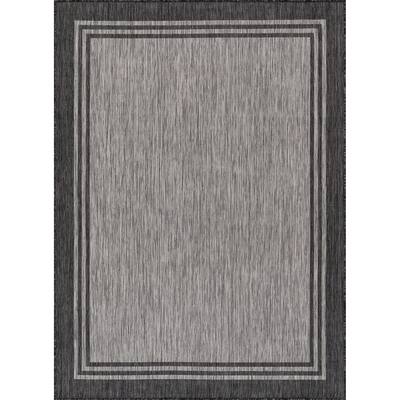 Washable Bordered Indoor Outdoor Rug, Outside Carpet for Patio, Deck, Porch