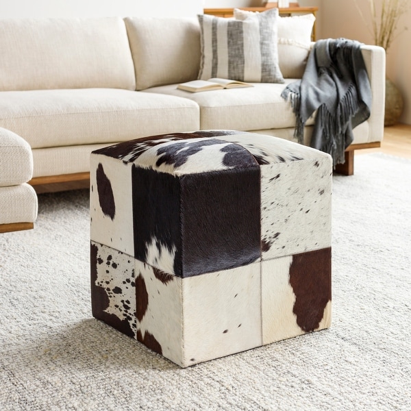Cowhide ottomans shop for sale