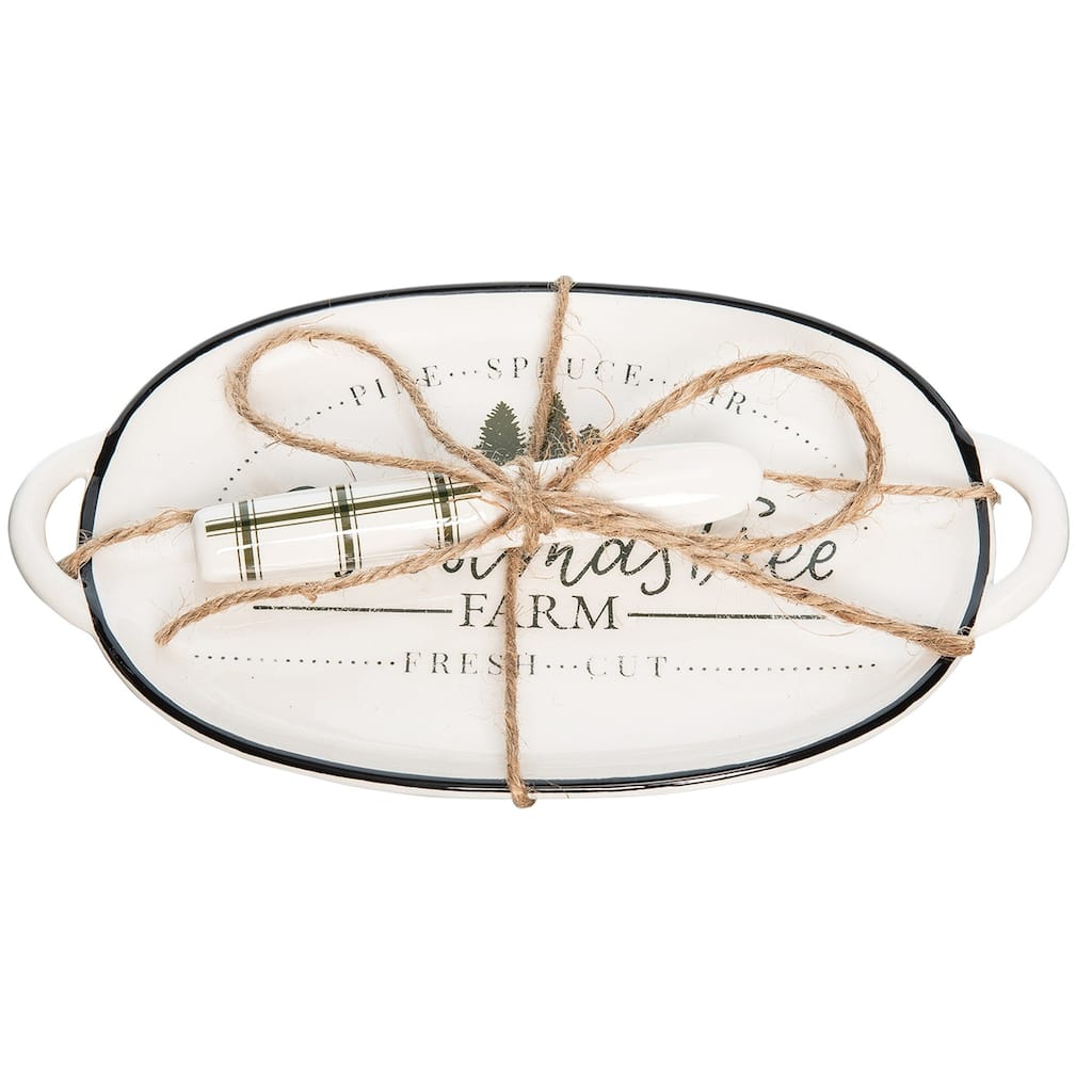 Xmas Tree Hostess w/ Spreader Set of 2 - Set of 2