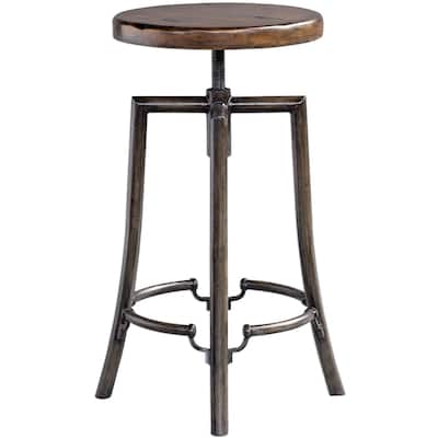 Uttermost Westlyn 18"W Rustic Farmhouse Backless Round Bar Stool
