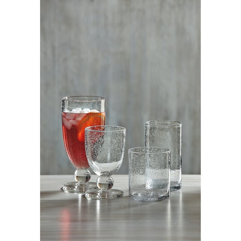 Bubble Glass Tall Goblet - 20oz Clear Drinkware, Hand Wash Only, 7.8" H x 3.2" Dia, Perfect for Everyday Use