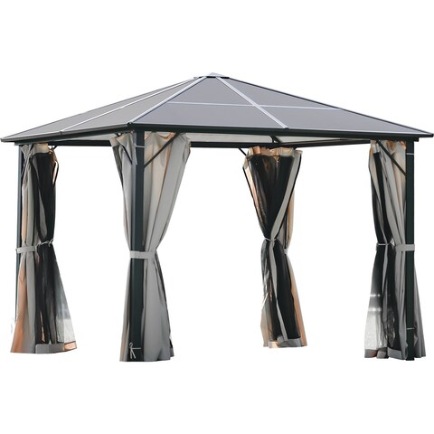 Leisure Zone 9.8 x 9.8 Aluminum Paito Gazebo with Roof