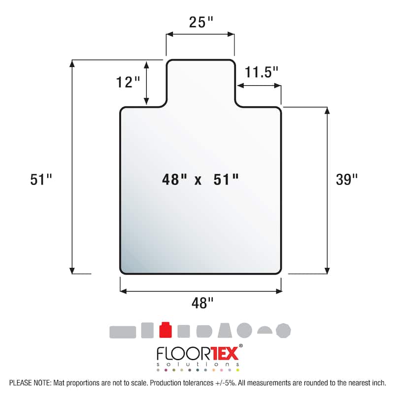 Valuemat® Vinyl Lipped Chair Mat for Hard Floor - 48" x 51"