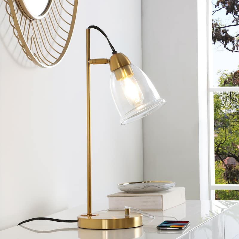 SAFAVIEH Lighting Klavdija 22" Table Lamp - 11" W x 7" D x 22" H