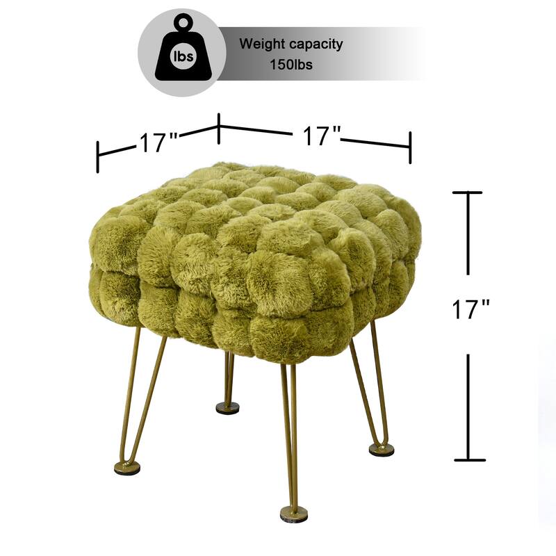FoxFauxFur Pouf Stool