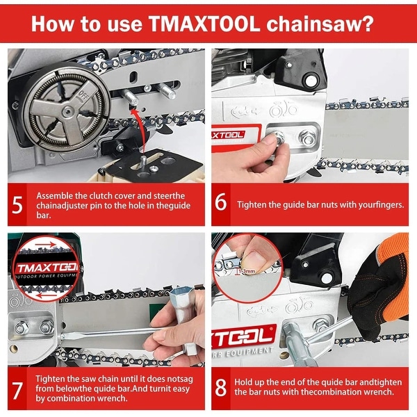 TMAXTOOL 62cc Powerful 20 inch Gas Chainsaw with 2 Stroke