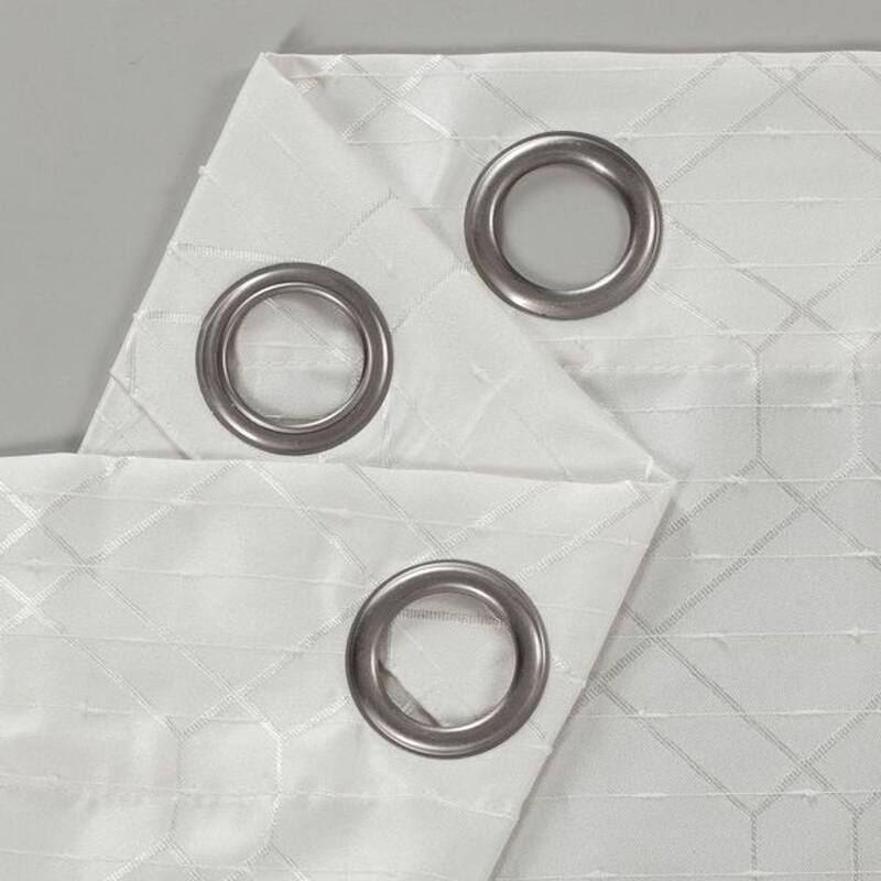 84" Ivory Linework Textured Window Curtain Panel - 84" x 54"
