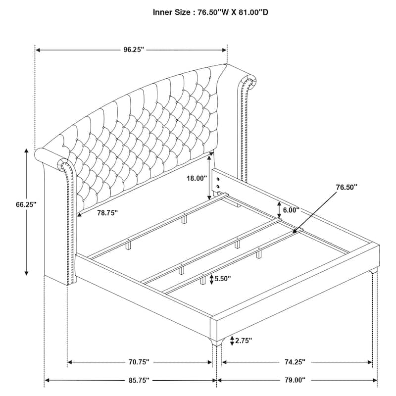 Melody Modern Classic Upholstered Wingback Bed