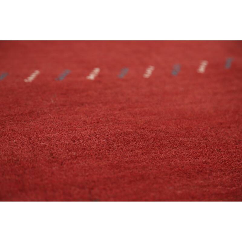 Hand Knotted Oriental 100% Wool Carpet Tribal Animal Pictorial Red Gabbeh Area Rug - 7' 7'' X 4' 11''