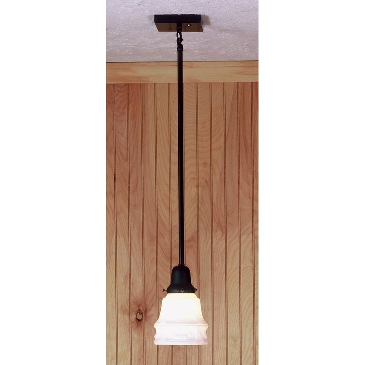 Meyda Tiffany Single Light 5" Wide Mini Pendant with Handmade Shade - Natural