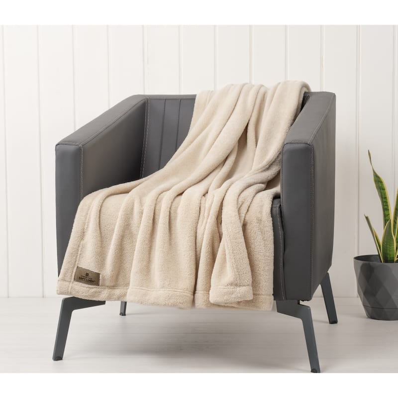American Soft Linen Bedding Fleece Blanket - 50x60 - Beige