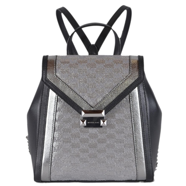 whitney large metallic logo jacquard convertible shoulder bag