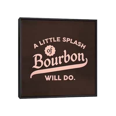 iCanvas "Bourbon Splash Lettering" by The Whiskey Ginger Framed Canvas Print