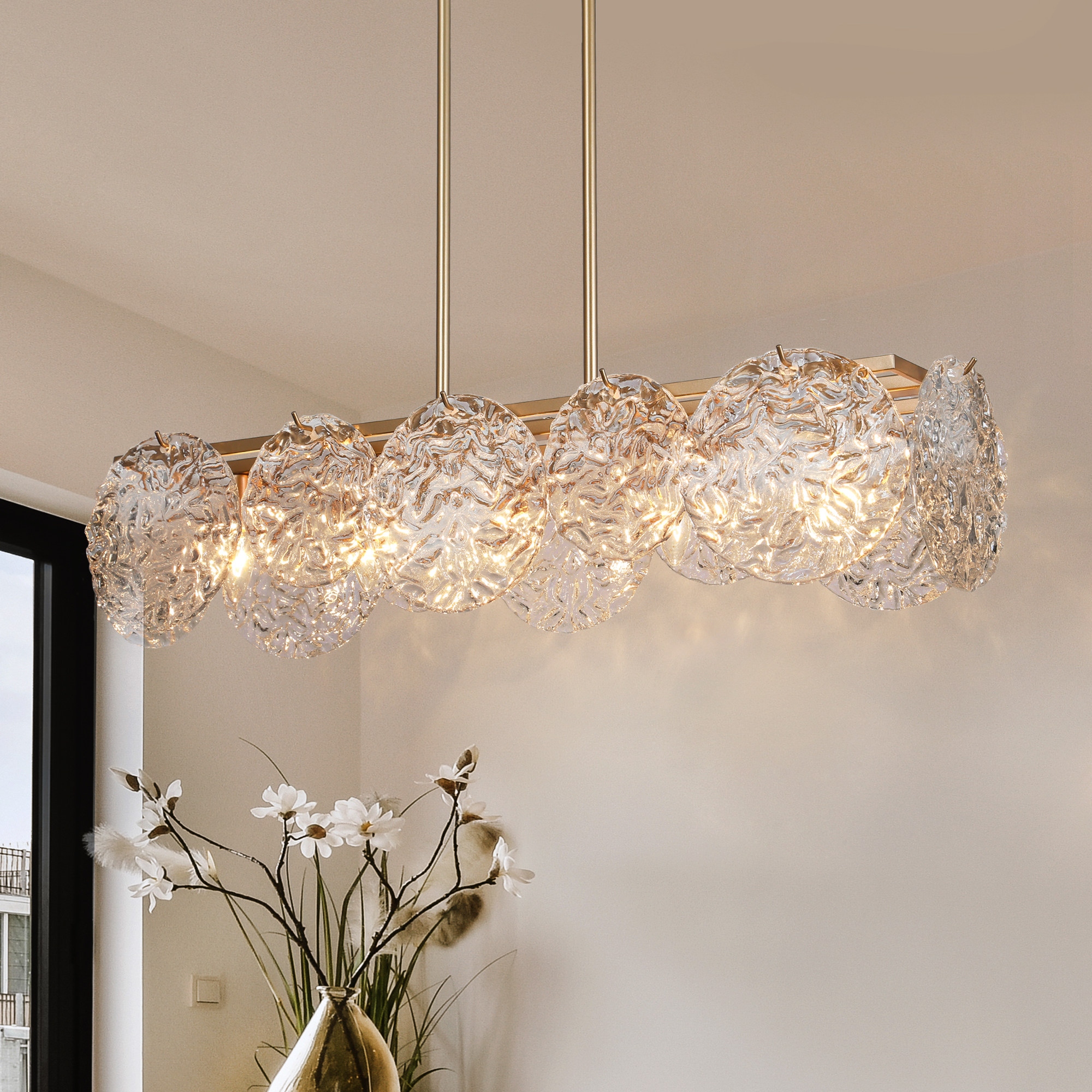 Glass chandelier modern discount