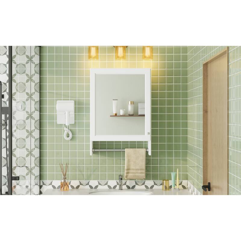 3-in-1 Mirror Cabinet,20"Wall Mounted Medicine Cabinet with Adjustable Shelf & Soft Close Door,High-Define Mirror with Storage