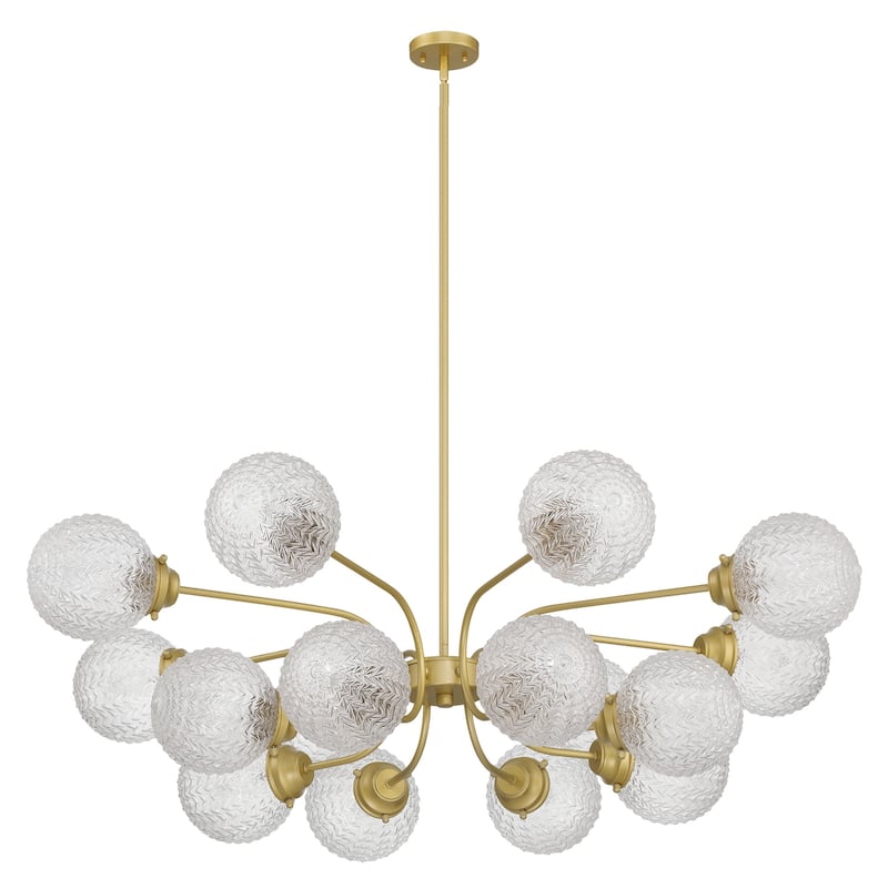 Mid-century Modern 16-light Dimmable Sputnik Chandelier with Art Glass - 34.5