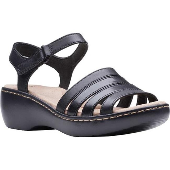 clarks black strappy sandals