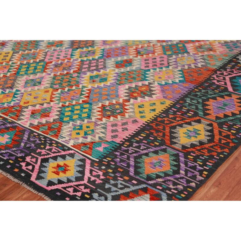 All-Over Kilim Oriental Large Rug Hand-Woven Wool Carpet - 10'3"x 16'4"