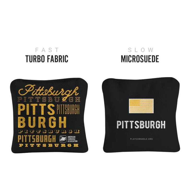 Pittsburgh Football Black Dual Sided Cornhole Bags