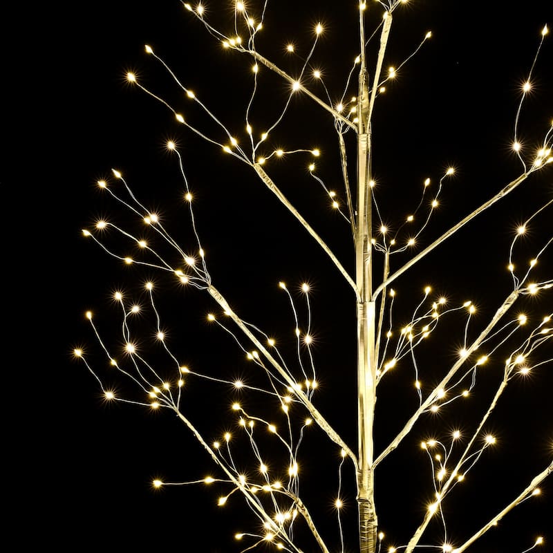 47.24" Artificial Birch Twig Tree Christmas Holiday Party Decoration with LED Lights