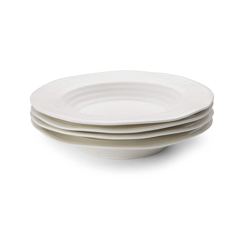 Portmeirion Set of 4 Sophie Conran Rimmed Soup Plates - 9.75 Inch - White