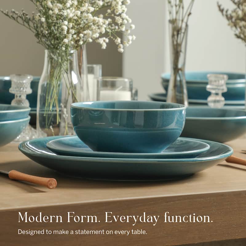 Stone Lain Riley Stoneware Dinnerware Set with Reactive Glaze