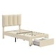 preview thumbnail 109 of 123, Javlergo Bed Frame with Storage Drawers Upholstered Platform Bed Frame with Adjustable Headboard